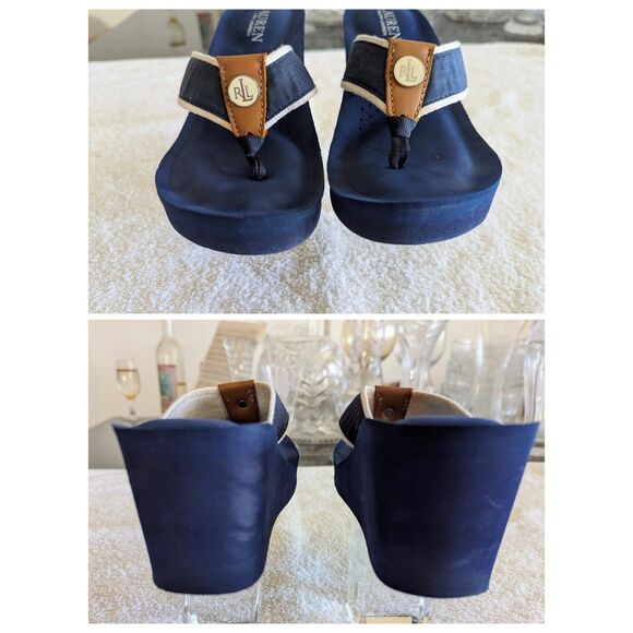 Lauren Ralph Lauren wedge thong sandal  Sz 6.5 - Picture 6 of 9